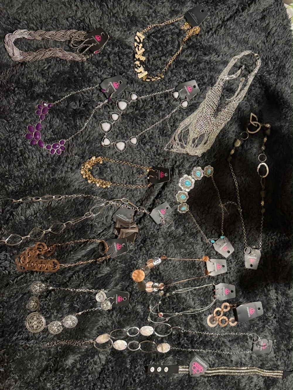 paparazzi Mixed Fashion Necklace Lot in Purple, Turquoise, Gold, Silver, Black